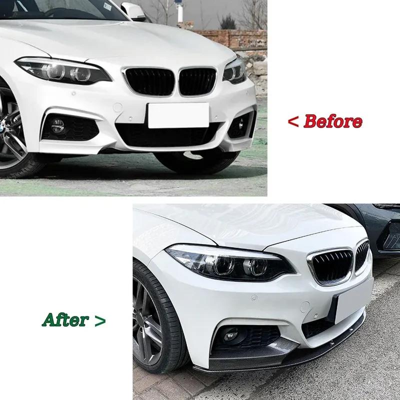 For BMW 2 Series F22 F23 M235i M240i M-Sport 2014 To 2019 Car Spoiler Cover Guard Deflector Lips Front Bumper Splitter Diffuser