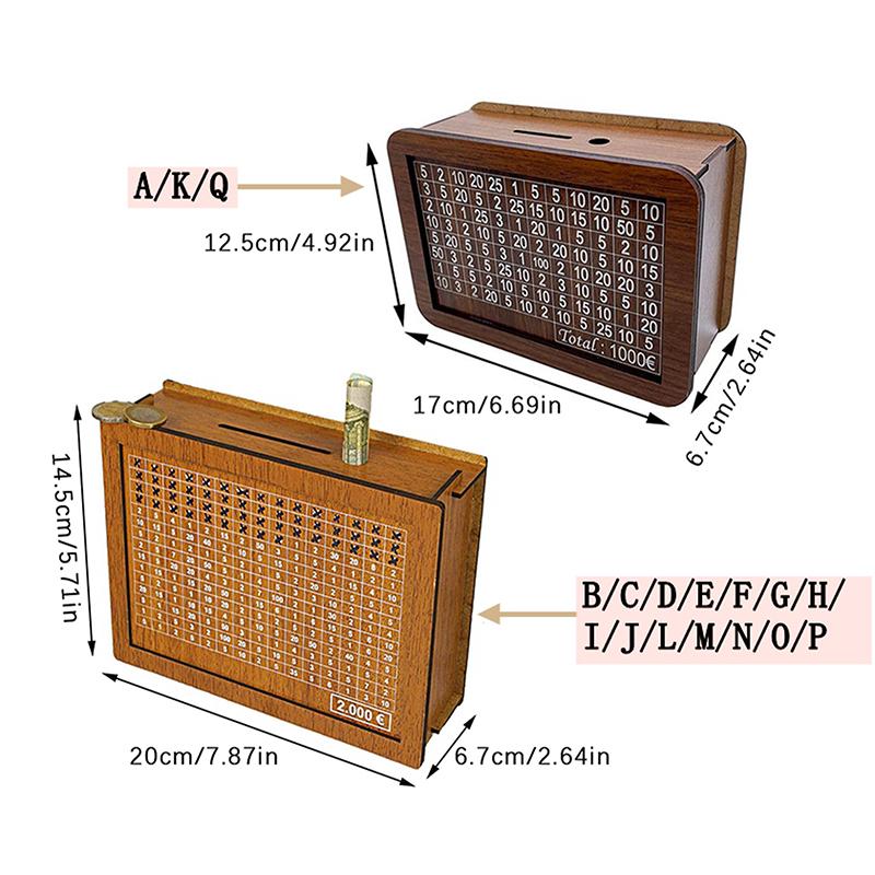 Para Kutusu Kumbara Ahşap Para Bankası, Tasarruf Hedefi ve Kontrol Edilecek Sayılarla Yeniden Kullanılabilir Para Kutusu Tasarruf Alışkanlığına Yardımcı Olur