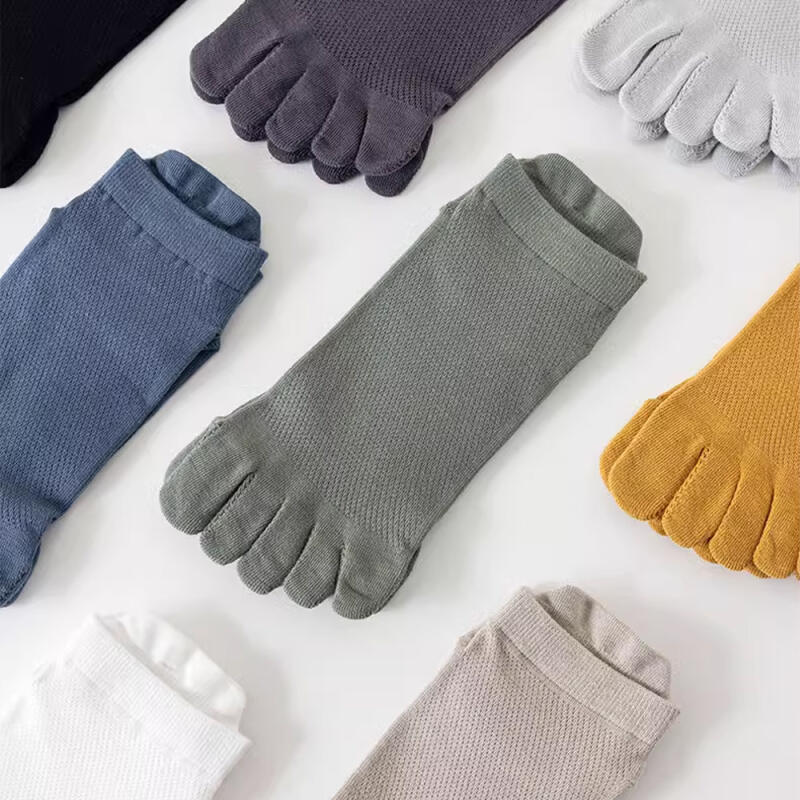 Haruyang Men s Antibacterial 10A Toe Socks 8-Pair Set 8 sets of 1 pair of each color