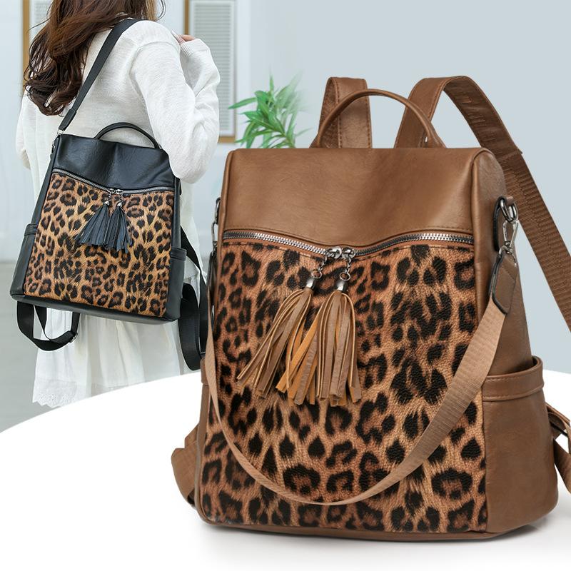 

Women s Multi-functional Leopard Shoulder Bag чорний