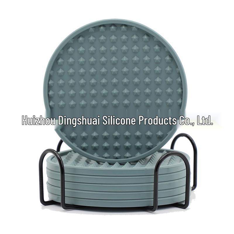 Silicone Round Drink Coaster - Heat-Resistant, Non-Slip Pad for Cups