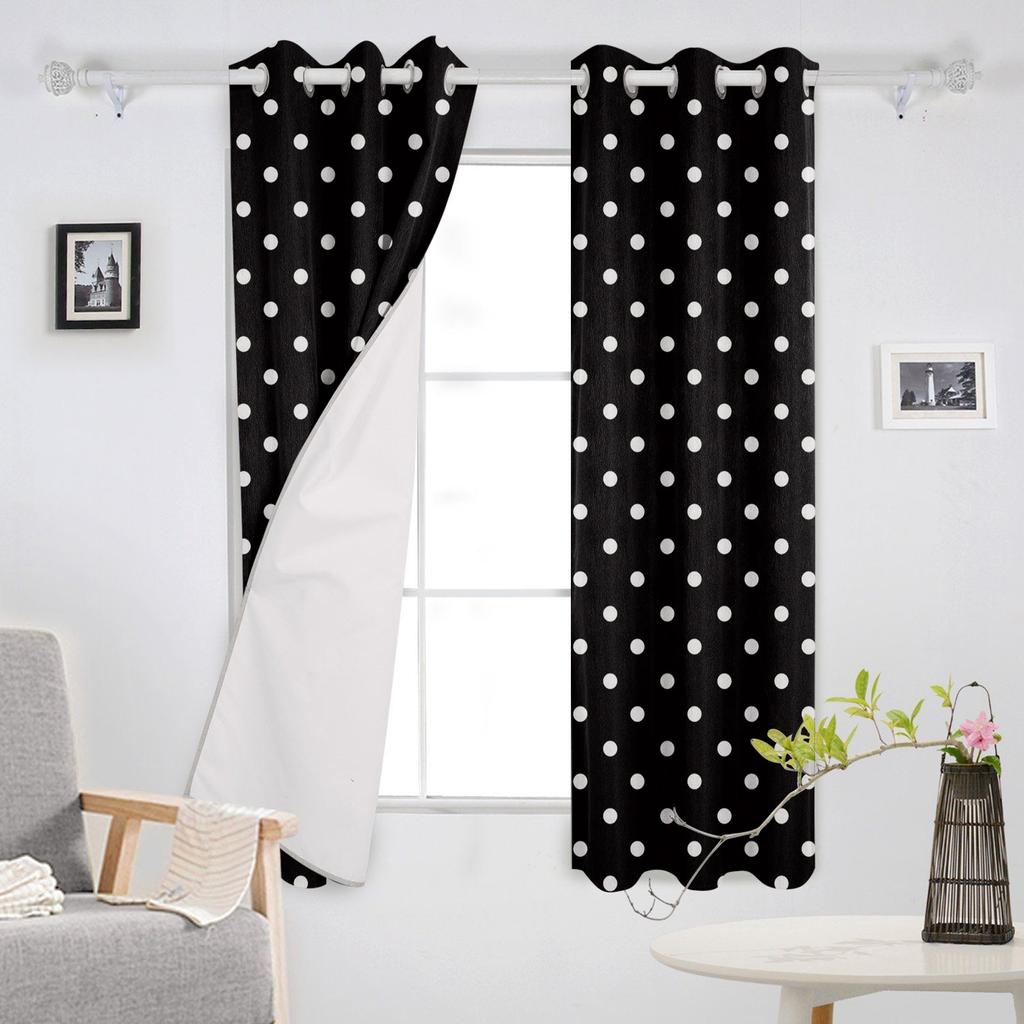 Polka Dot Black And White Simple Blackout Curtains For Living Room Window Curtains For Bedroom Kitchen Curtains Drapes Blinds
