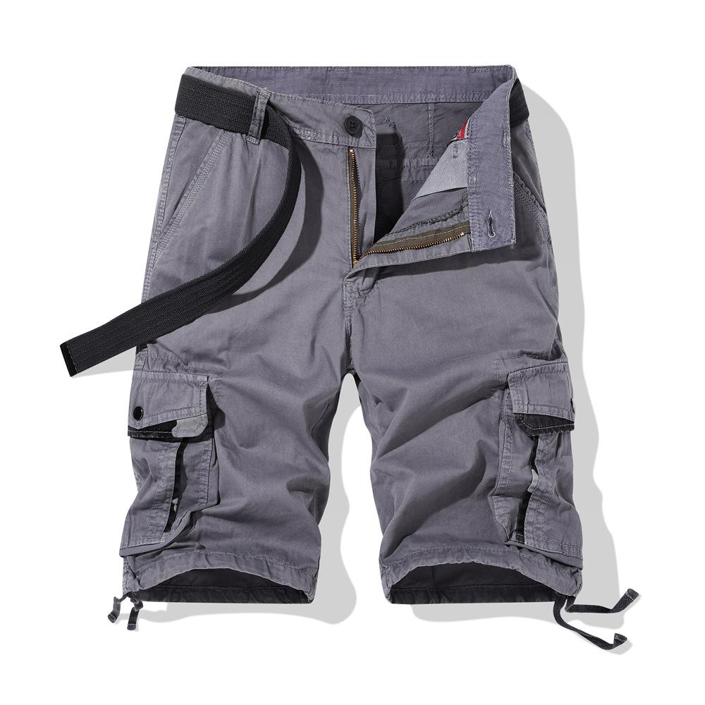 Men's Casual Cargo Shorts Multi-Pocket Cotton Work Shorts Outdoor Hiking Shorts Summer Loose Fit Tactical Knee Length Trousers