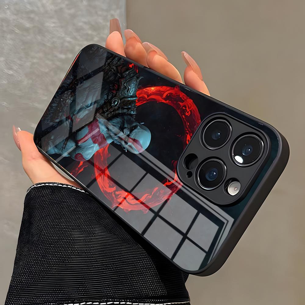 War God Kratos Phone Case For IPhone 17 Pro Max 16 15 14 Pro Max 13 11 X Xs Xr 8 7Plus Glass Cover