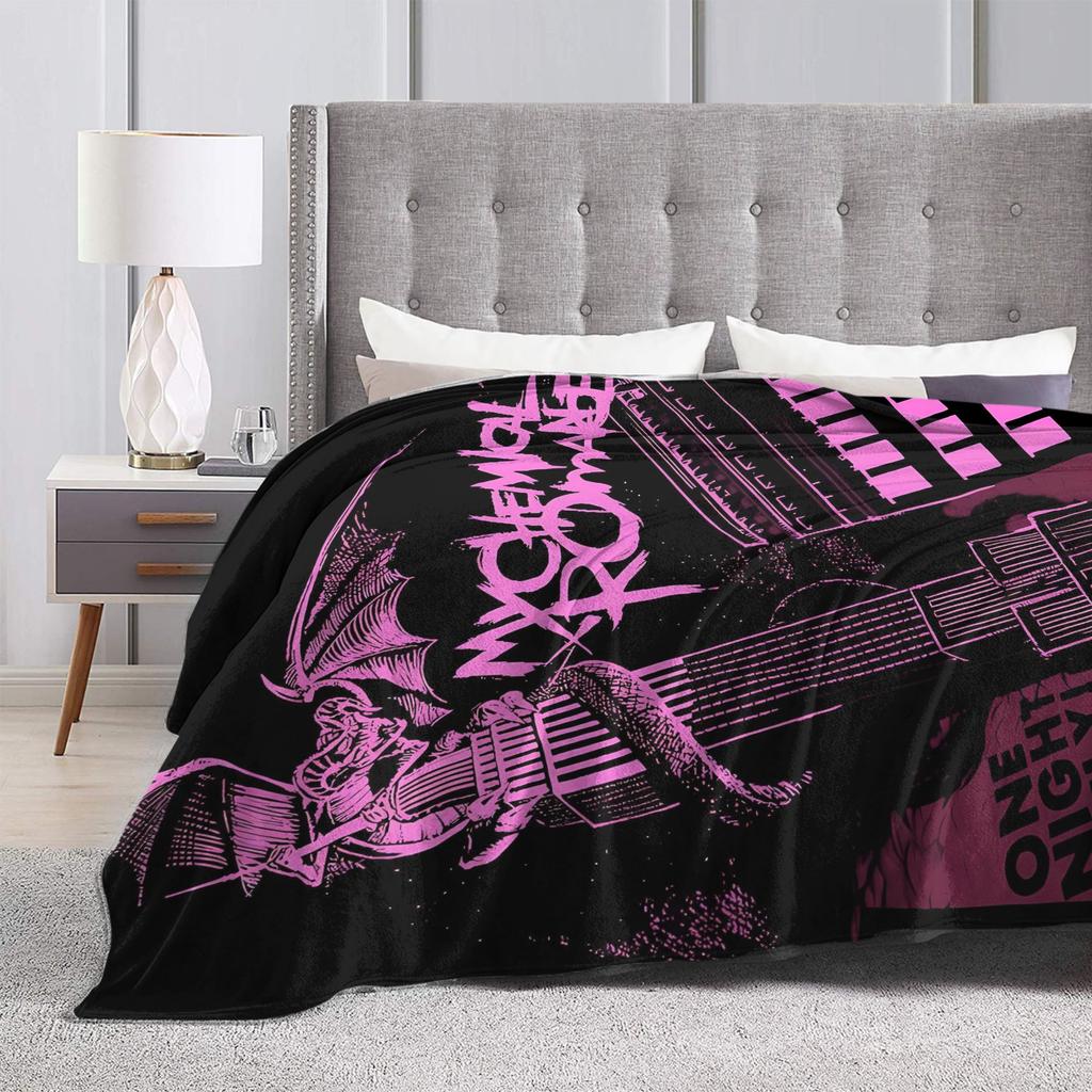 My Chemical Romance Band Flannel Blanket Autumn Super Soft Throw Blanket for Girls Boys Bedroom Novelty Bedspread Sofa Bed Cover