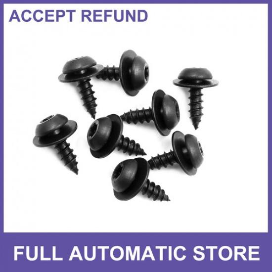 

8pcs 62 x 24mm Stainless Steel Fender Bumper Frame License Plate Screws Black