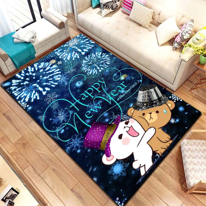 Bubu and Dudu Cartoon Area Rug Kawaii Bear Print Floor Mat Non Slip Carpet For Bedroom Living Room Kids Playroom Home Decor Gift