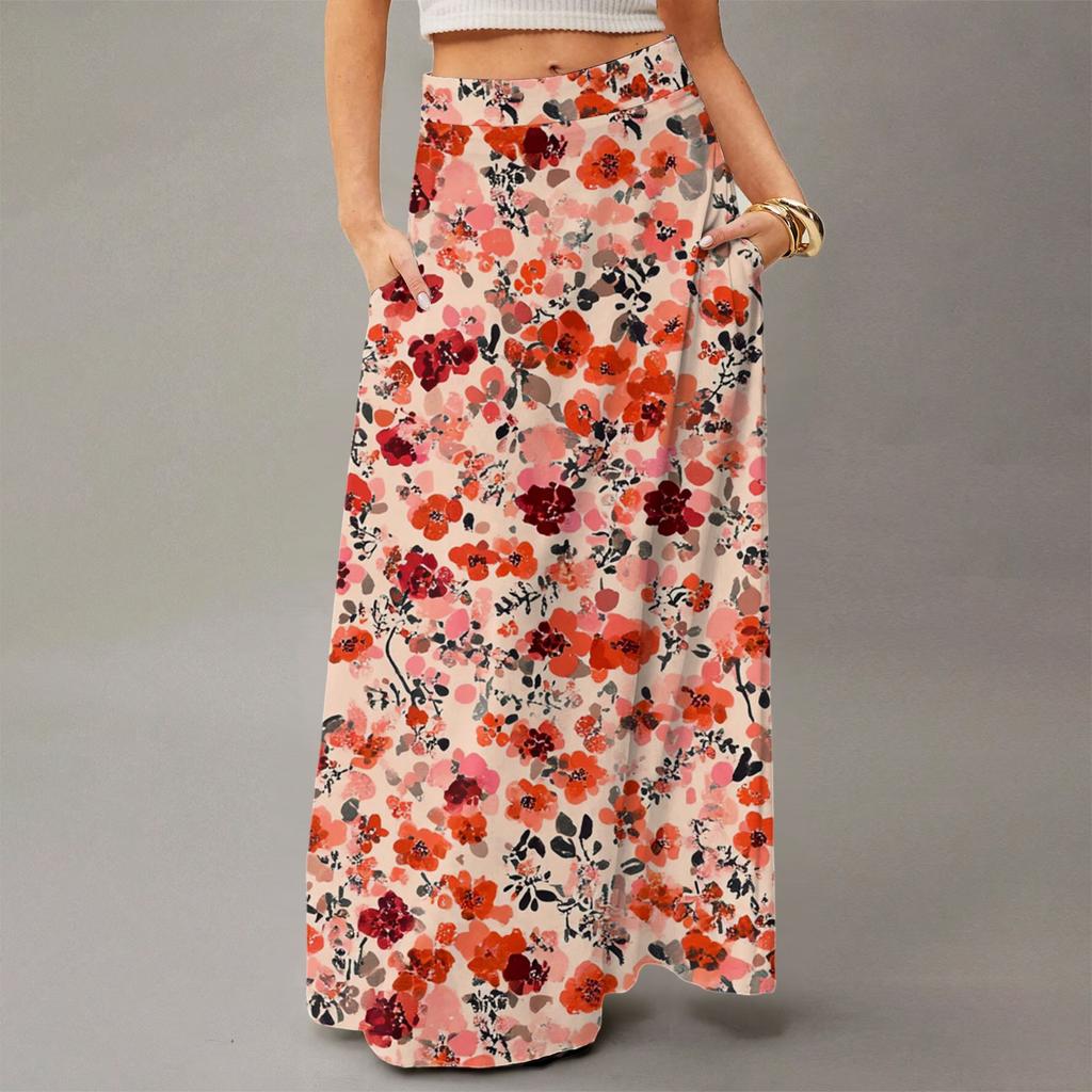 Women's Flowing Maxi Dress Regular Casual Summer Floral Print Bohemian  Skirt