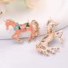 Fashion Unicorn Brooch Vintage Colorful Horse Lapel Clips Enamel Animal Corsage Sweater Scarf Coat  Jewelry Accessories