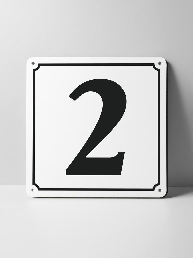 Metal Sign Black House Number On White Background Outdoor Wall Art Decor