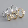 925 Silver Gold Color Butterfly Hoop Earring for Women Romantic Shinny Zircon Earring Wedding Jewelry