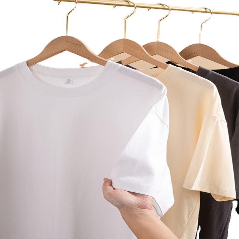 20 Combed Cotton Heavyweight Oversize T-Shirt - Solid Color, Round Neck, Short Sleeve, Drop Shoulder, 230g