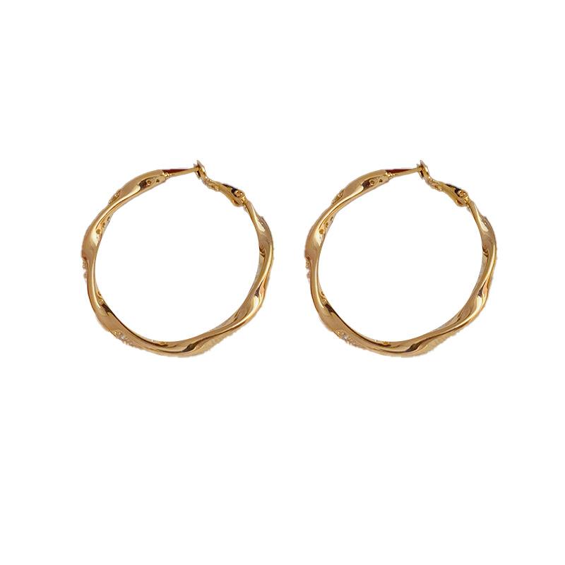 Simple Retro Fashion High Sense, Circle Earrings Niche Design Cold Wind Personality Internet Celebrity Earrings