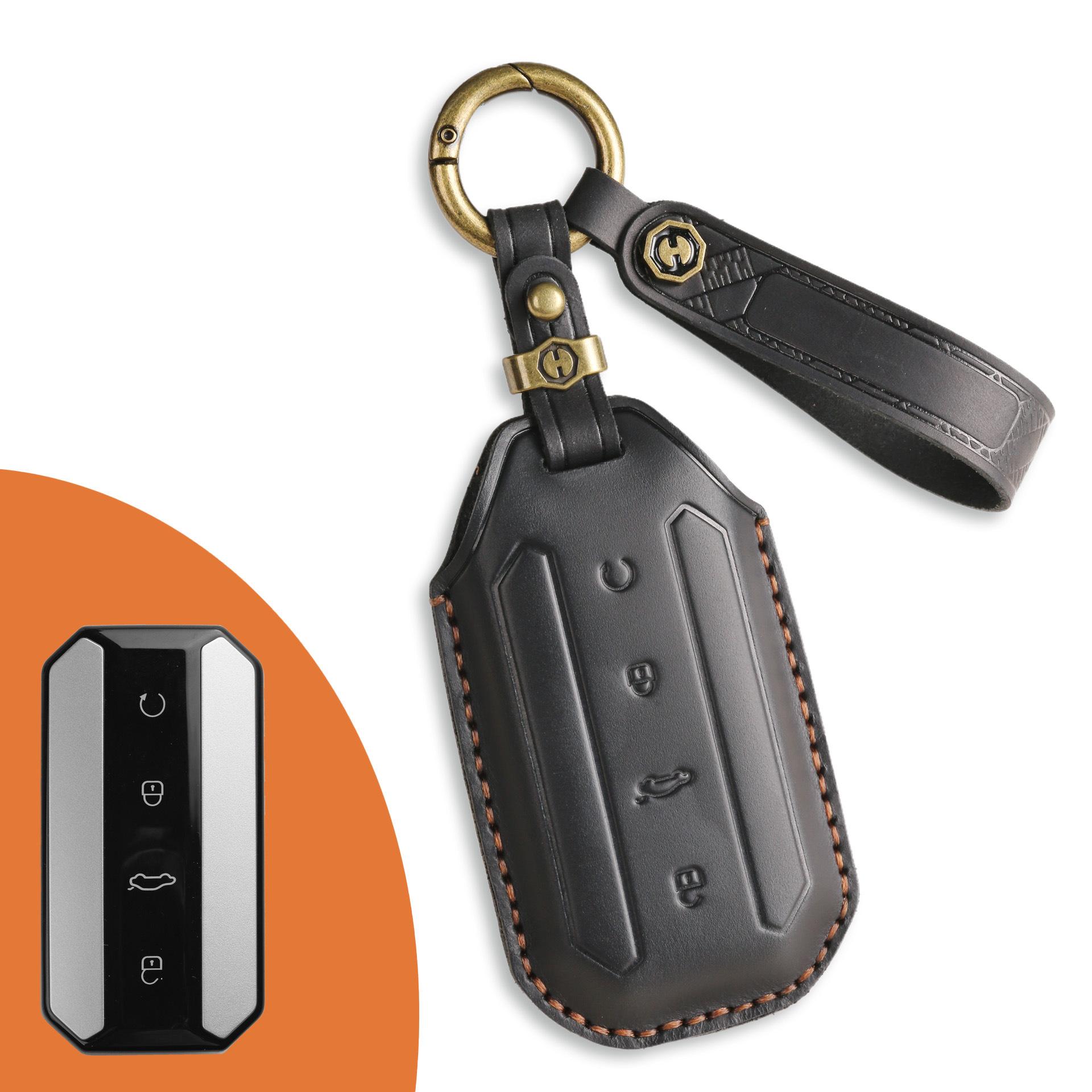 

Подходит для ключа Chery omoda версии для зарубежного рынка, чехол из натуральной кожи, 25 моделей, Jieku jaecoo7 Oumengda c7, чехол для автомобильного пульта дистанционного управления чёрный