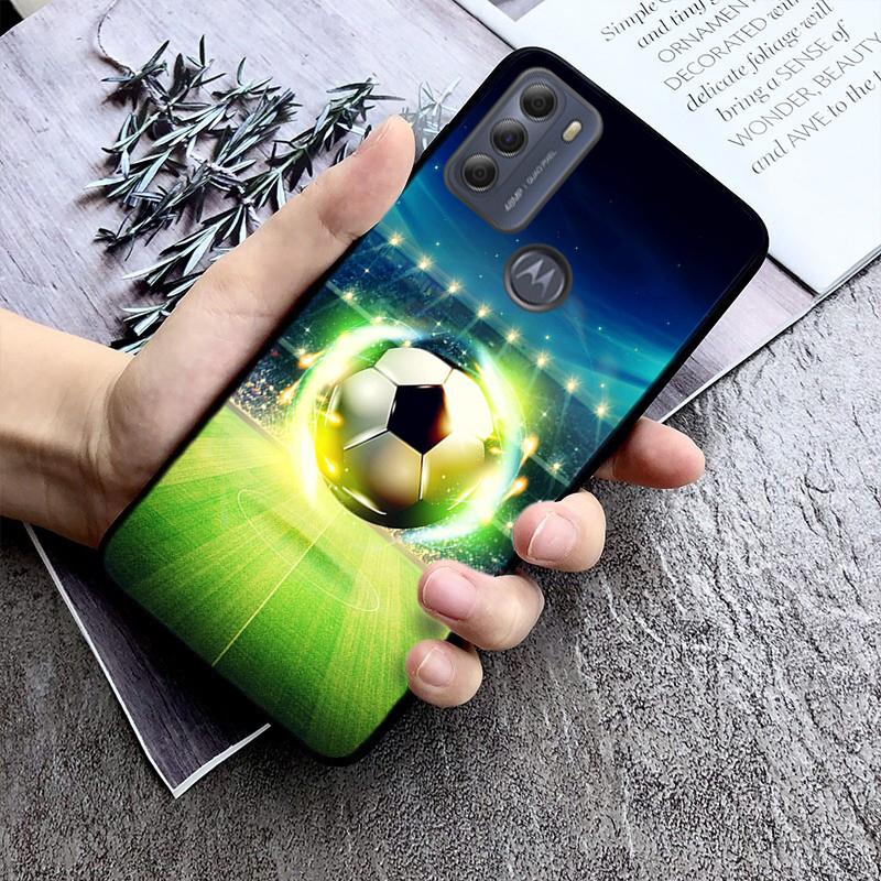 Fußball-Sport-Telefonhülle für Motorola Moto E7 Plus E32 E20 E40 Edge 20 Lite G22 G52 G20 G30 G100 G60 G50 G10 G Pure G Stylus
