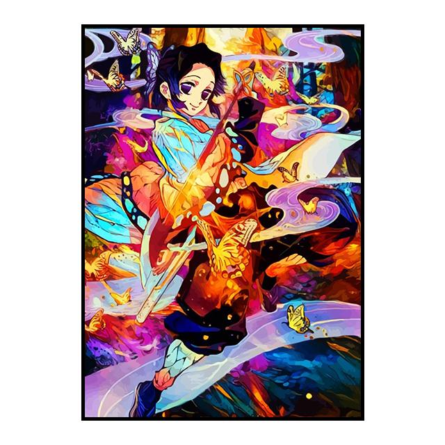 Affiche d'anime Demon Slayer Kamado Tanjirou Décoration murale Agatsuma Zenitsu Peinture décorative Art mural Image Décoration d'intérieur Cadeau Sans cadre