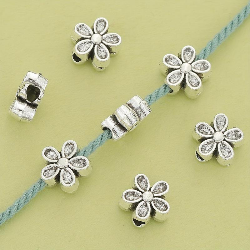 50PCS R931 Alloy Double-Sided Flower Spacer Beads