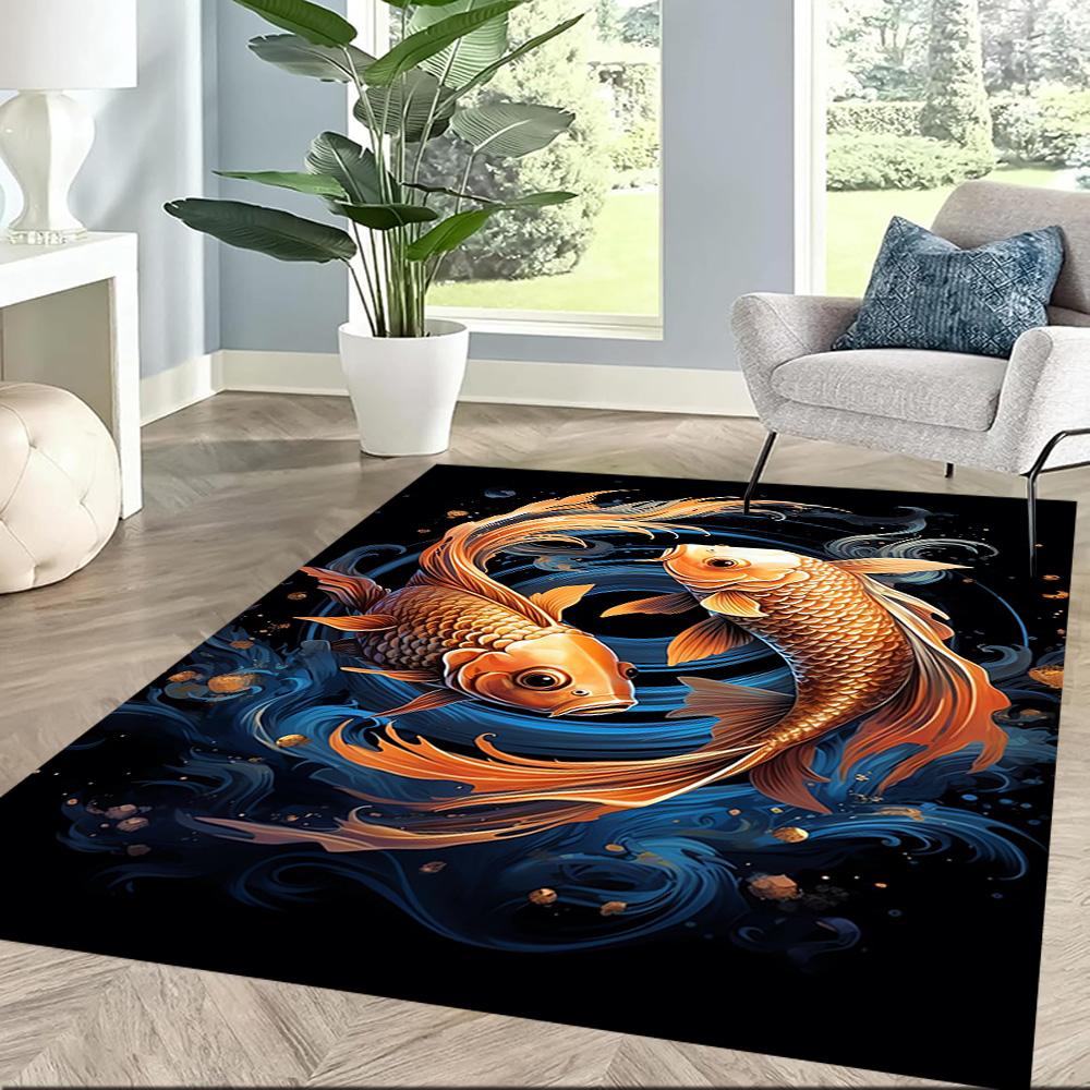 Tappetini Simbolismo Pesce d'Oro per Soggiorno, Camera da Letto e Decorazione della Stanza Sono Adatti per Regali.