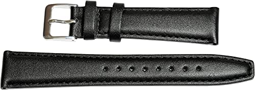 [Seiko Watch Band 19mm DXH4A Smooth Cowhide Leather Black Men s]