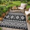 Waterproof Outdoor Patio Carpet 120X180 Black and White Ethno [Dywan13]