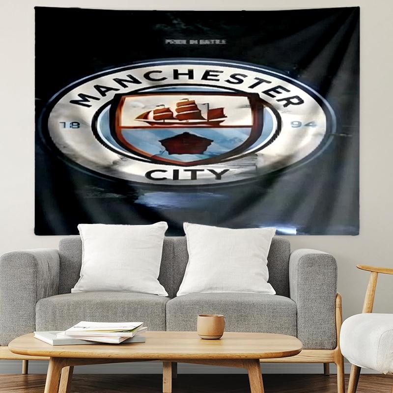 Manchester City FC Print Tapestry, Lightweight Wall Hanging, for Bedroom, Dorm, Living Room, Home Art Decor - Birthday Christmas Gift for Friends