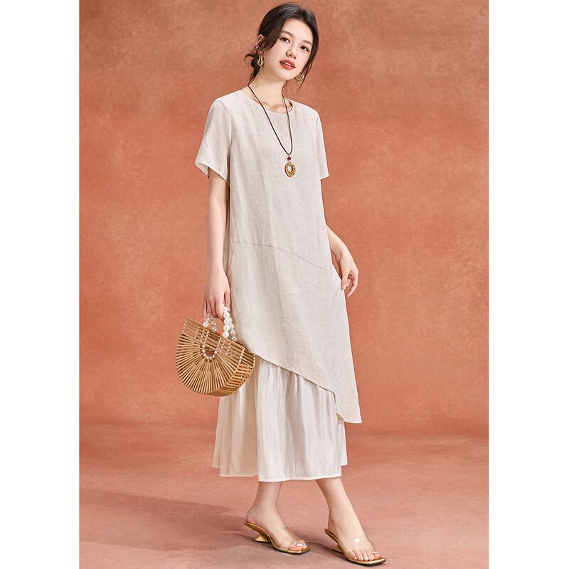 Tencel Linen Blend A-Line Midi Dress