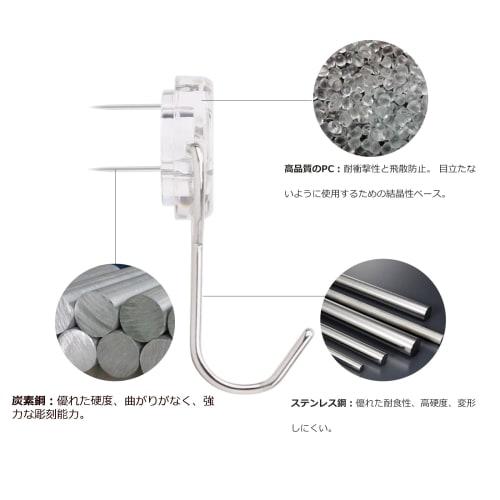 EGEN (6-Pack) Plasterboard, Plywood, and Wood Hooks, 10kg Weight Capacity, Three-Pin Wall Hooks, Non-Scratch, for Clear Walls