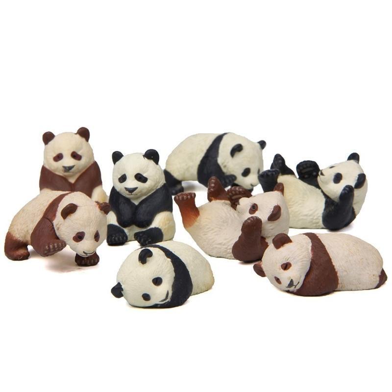 4Pcs Mini Panda Resin Ornaments Cartoon Black And White Panda Decoration Ornaments DIY Micro Landscape Garden Decoration Dolls