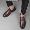 Brand Mens Oxford Genuine Leather Shoes Black Brown Handmade Lace Up Round Head Dress Shoes Wedding Office Business Formal Shoes
