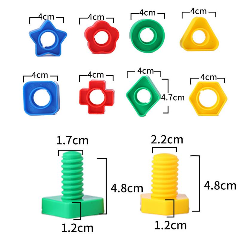 Plastic Nuts And Bolts For Kids Screw Building Blocks Fine Motor Skills Montessori Educational Toys Bloc De Construction