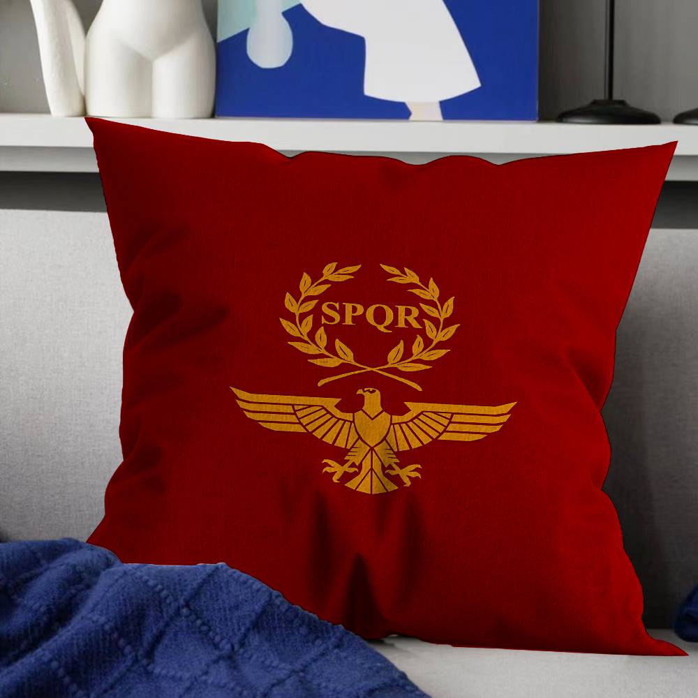Römische SPQR Bedruckte Kissenbezüge Cartoon Sofa Dekorative Heim Doppelseitiger Druck Kurzer Plüsch Niedlicher Kissenbezug
