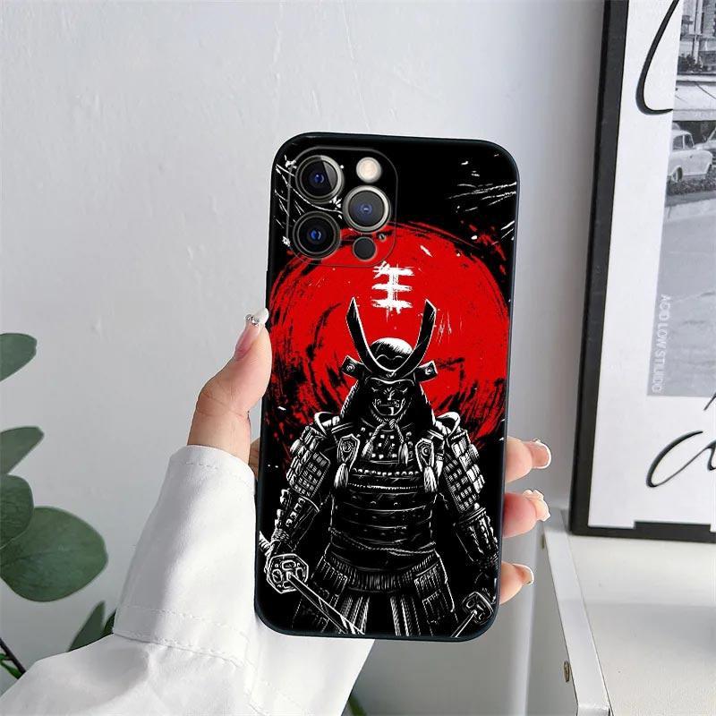Japan Samurai Demon Anime Phone Case for iPhone 11 15 Pro Max Case Coque 14 Plus 13 Pro 12 11 X XS XR 7 8 SE 2020 TPU Soft Cover