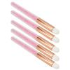 5pcs Glitter Crystal Lip Brush Round Head Portable Fiber Wool Lash Brush for Makeup