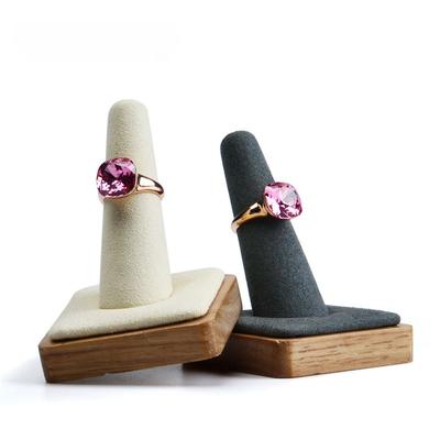 Finger Ring Stand Solid Wood Jewelry Display Props Log Color Ring Holder for Boutique