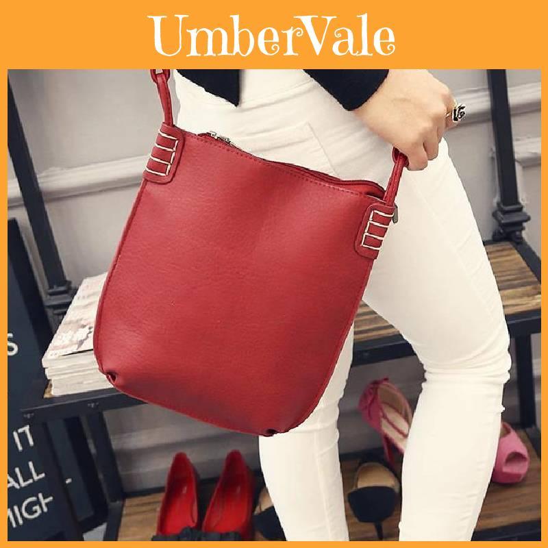 Vintage Style Womens Pu Leather Handbag Small Bucket Crossbody Bag For Fashionable Women