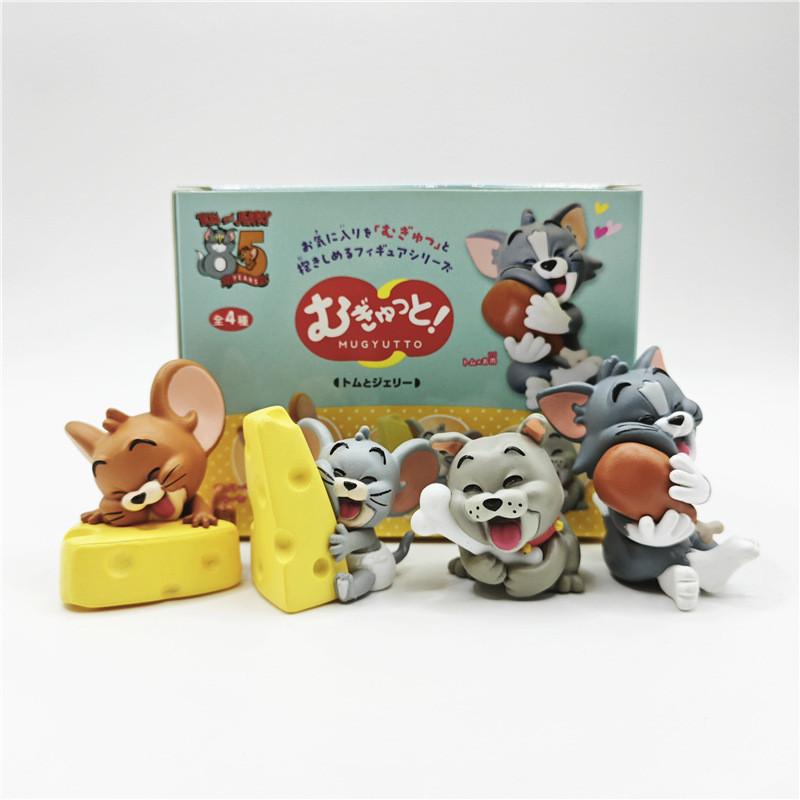 Tom And Jerry Blind Box Abs Figurines Holding Food Mini Models For Car Desktop Decoration Collectors
