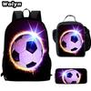 Football School Bag High Definition Waterproof Printing Multi-Functional Load Reduction Ridge Backpack