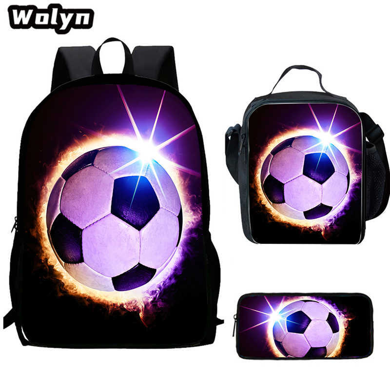 Football School Bag High Definition Waterproof Printing Multi-Functional Load Reduction Ridge Backpack