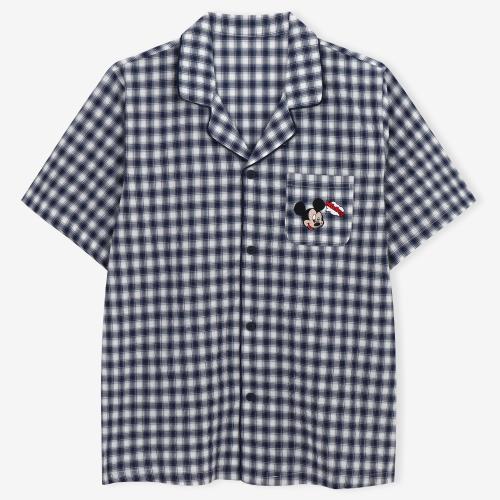 

[Premier Fam] Мужской пижамный комплект из сирсакера с Микки Маусом, до колена [Отправка из Кореи] 100% Оригинал Navy - 95