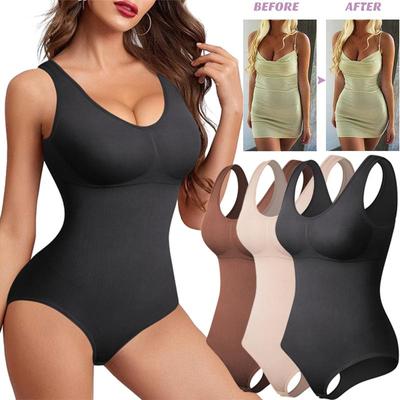 Damen-Shapewear-Bodys, Ganzkörperformer, korrigierende Unterwäsche, Taillentrainer, Weste, Kompressions-Tanktops, schlankmachende, abgeschnittene Strampler, Overalls