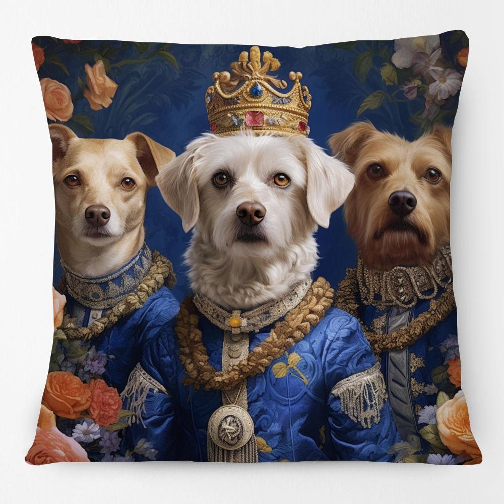 Renaissance Katze Malerei Cavalier King Charles Spaniel Malteser Hund Druck Kissenbezug Kissenhülle