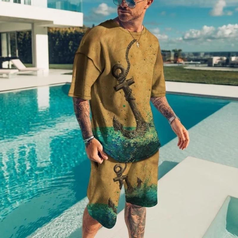 Letní pánské nové tričko nadměrné velikosti volné oblečení retro móda s krátkým rukávem Černobílá tvář 3D vzor ulice 0 výstřih