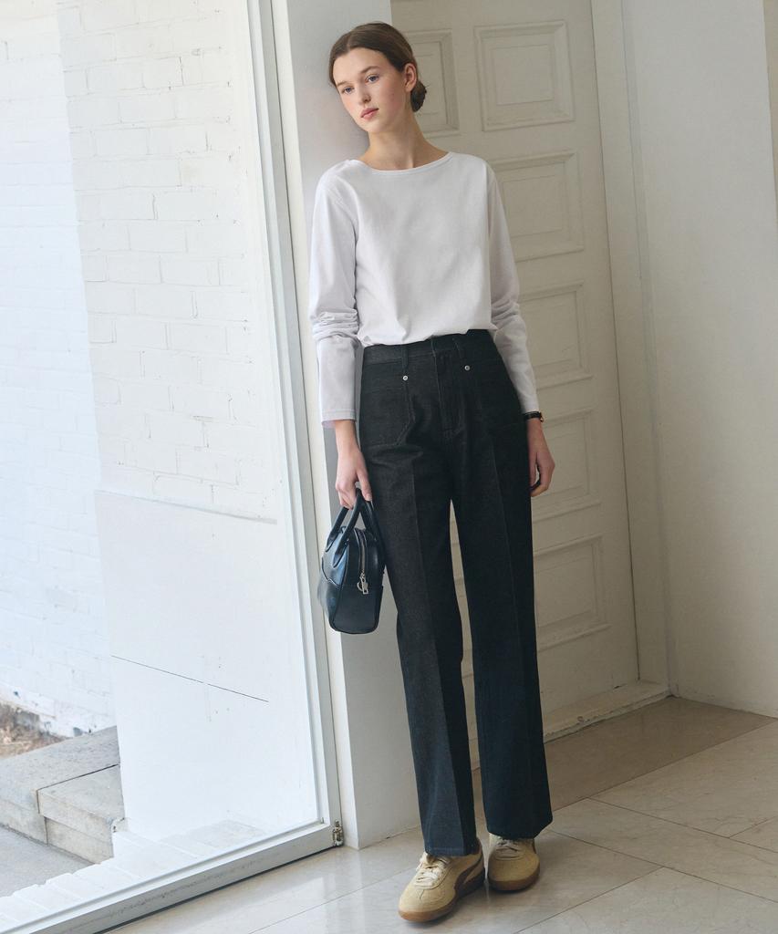 Deuloupisumeon Non-Fade Denim Slacks [Black]
