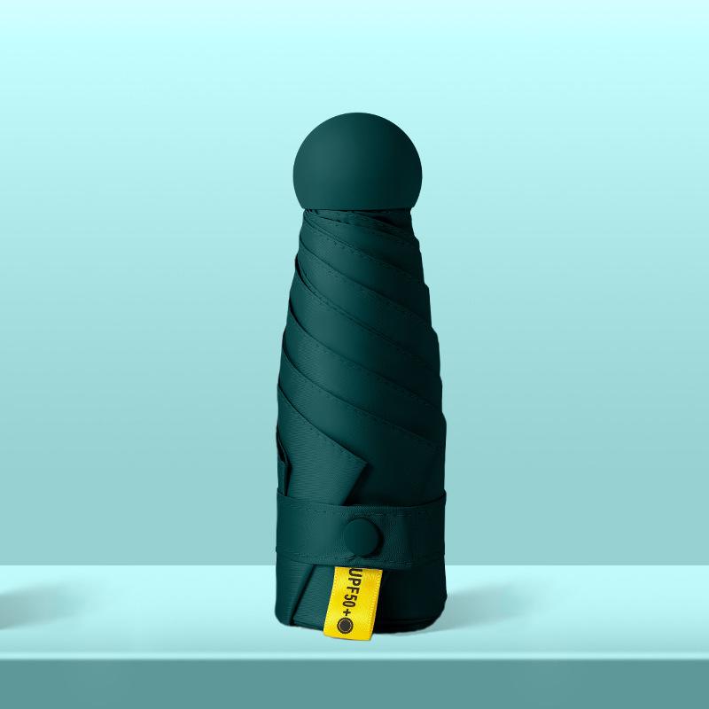 50% Off Mini Portable Capsule Umbrella - Ladies' Gift, Custom Print, Black Glue Sunshade Parasol