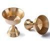 Dual-Use Brass Ghee Lamp Holder for Solid & Liquid Candles - High-Foot Thickened Decorative Candlestick
