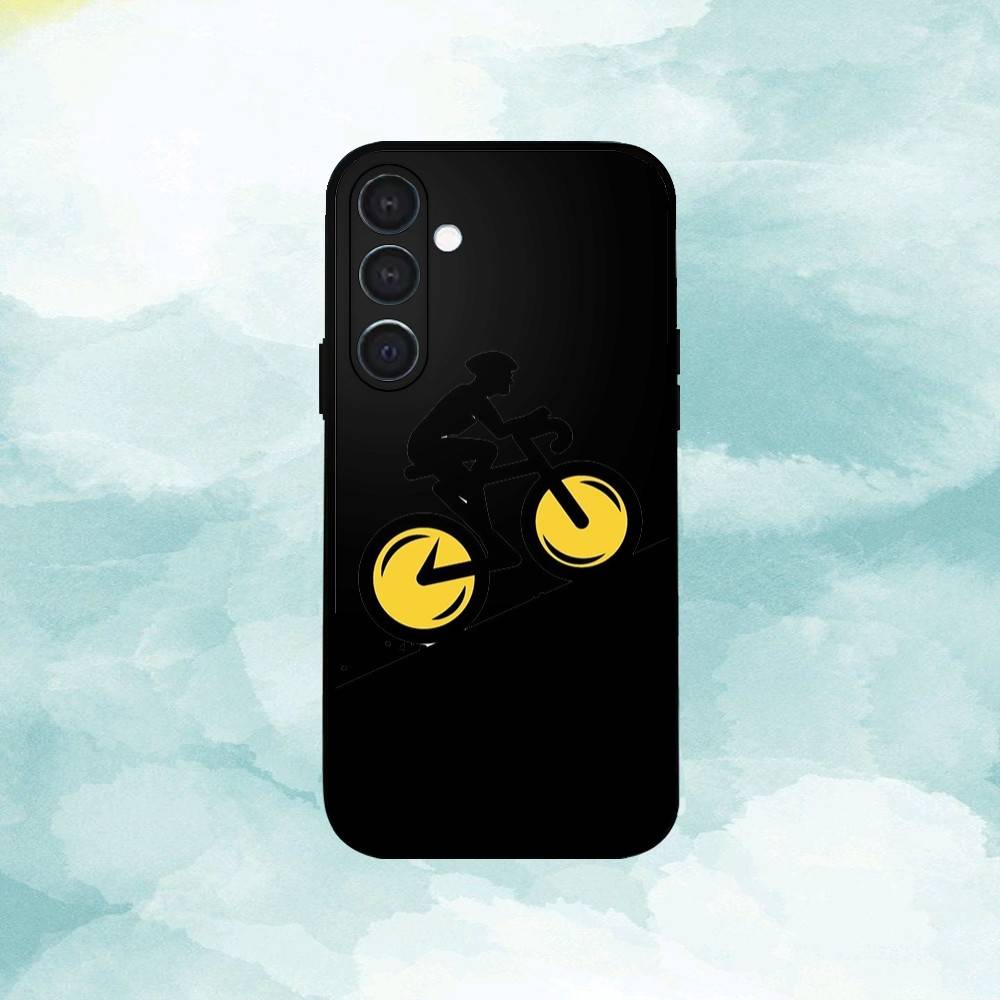 Bicycle movement pattern Phone Case For Samsung A73,72,71,53,52,51,22,91,80, Soft Black Cover