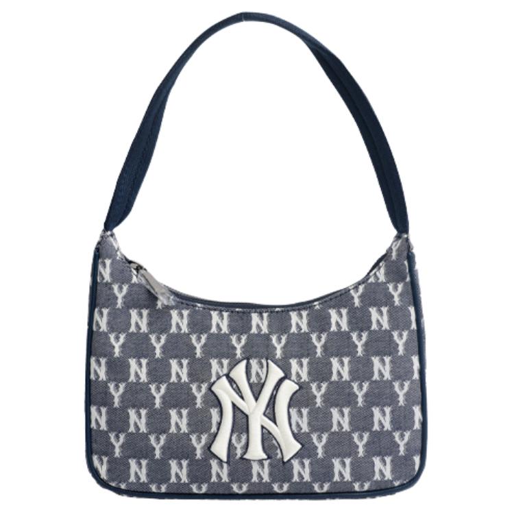 

MLB Monogram Series NY Yankees Retro All Over Print Underarm Bag Mahjong Bag Tote Bag Unisex Bags Navy-Blue 32BG33111-50N Marine Blue