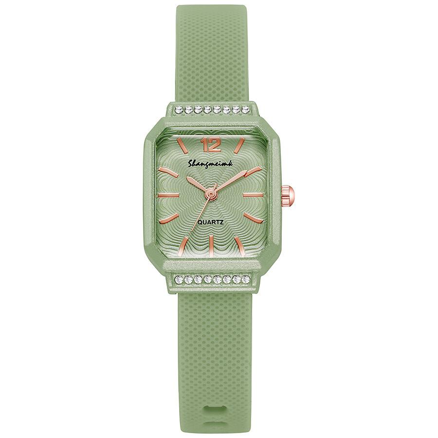 South East Asia Dopamine Quartz Ladies Watch Simple Diamond Silicone Watch Women'S Watch