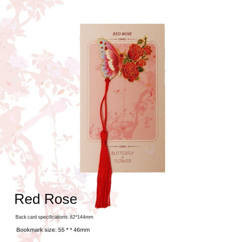 Tassel Metal Bookmark Metal Book Clip Retro Butterfly Bookmark  Teacher