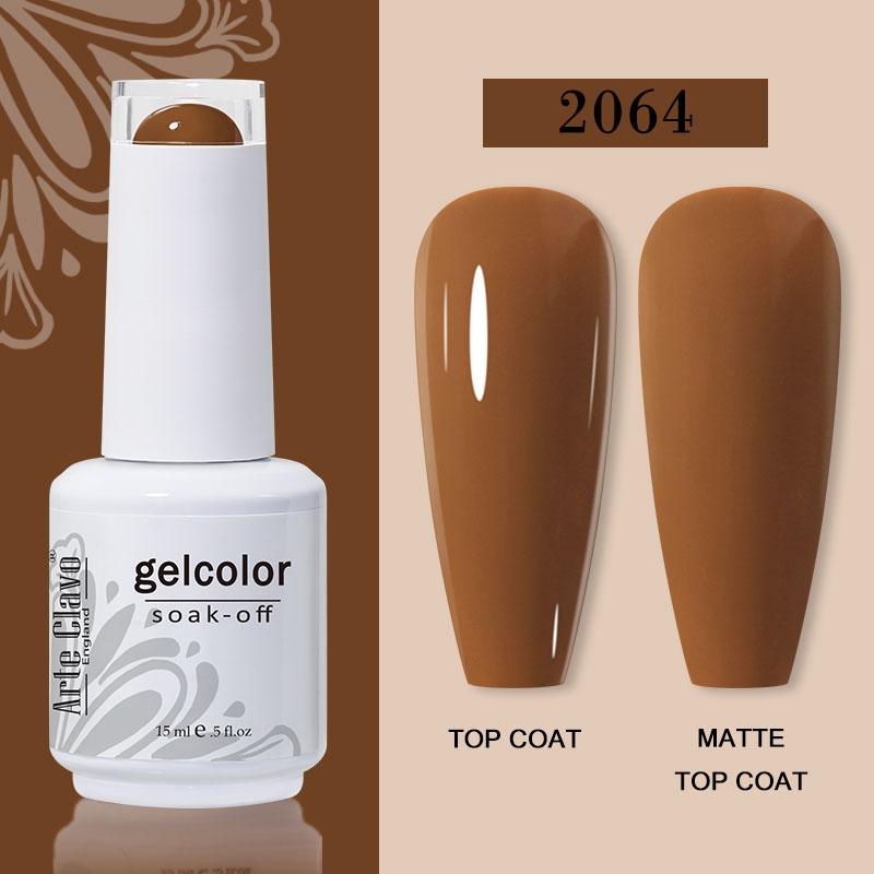 Arte Clavo Nail Gel Polish 15ml Soak Off Gel Varnish Colorful Glass Bottle Bright Color Glitter Varnish Nail Polish